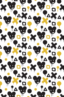 Blackout roller blind for window Black and yellow patterns