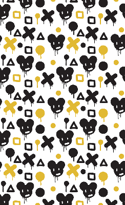Blackout roller blind for window Black and yellow patterns