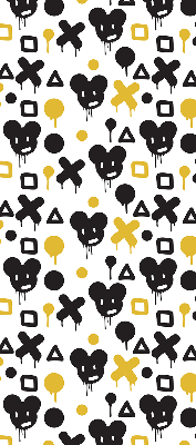 Blackout roller blind for window Black and yellow patterns
