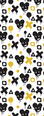 Blackout roller blind for window Black and yellow patterns