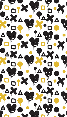 Blackout roller blind for window Black and yellow patterns