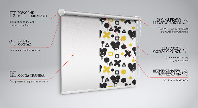 Blackout roller blind for window Black and yellow patterns