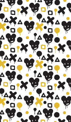 Blackout roller blind for window Black and yellow patterns