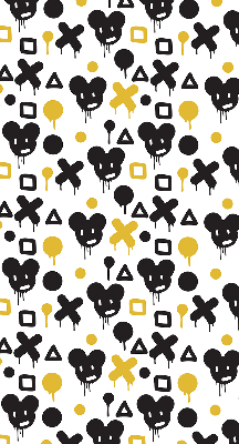 Blackout roller blind for window Black and yellow patterns