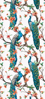 Blackout roller blind for window Peacock on a branch