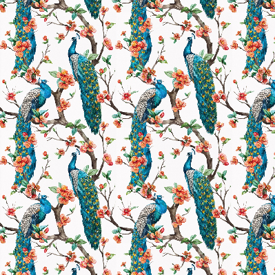 Blackout roller blind for window Peacock on a branch