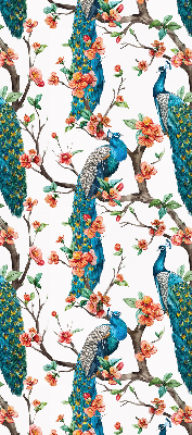 Blackout roller blind for window Peacock on a branch