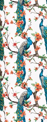 Blackout roller blind for window Peacock on a branch
