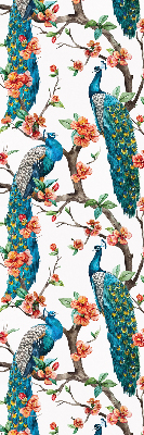 Blackout roller blind for window Peacock on a branch