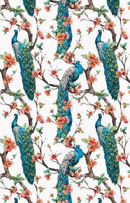 Blackout roller blind for window Peacock on a branch