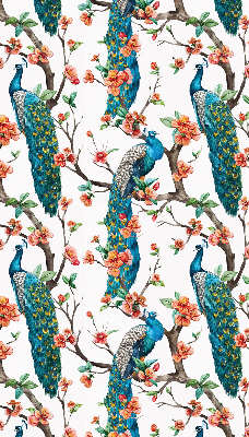 Blackout roller blind for window Peacock on a branch