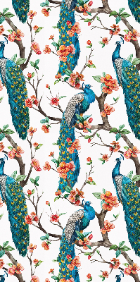 Blackout roller blind for window Peacock on a branch