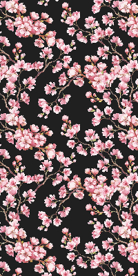 Fabric roller blind for window Flowers from the tree