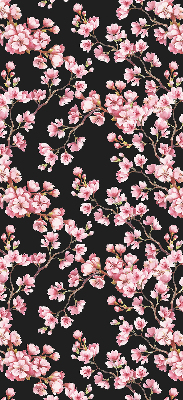 Fabric roller blind for window Flowers from the tree