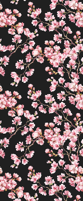 Fabric roller blind for window Flowers from the tree