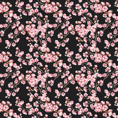 Fabric roller blind for window Flowers from the tree