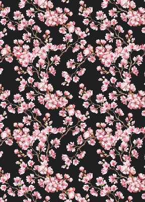 Fabric roller blind for window Flowers from the tree