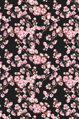 Fabric roller blind for window Flowers from the tree