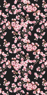Fabric roller blind for window Flowers from the tree