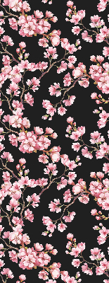 Fabric roller blind for window Flowers from the tree