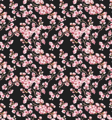 Fabric roller blind for window Flowers from the tree