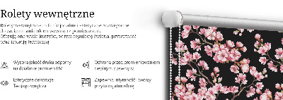 Fabric roller blind for window Flowers from the tree