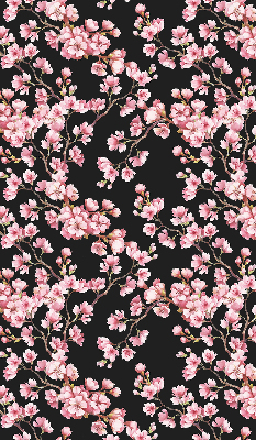 Fabric roller blind for window Flowers from the tree