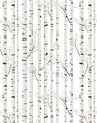 Fabric roller blind for window Birches