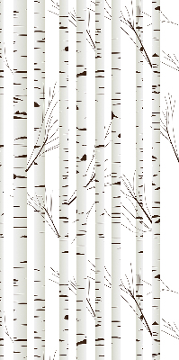 Fabric roller blind for window Birches