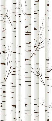 Fabric roller blind for window Birches