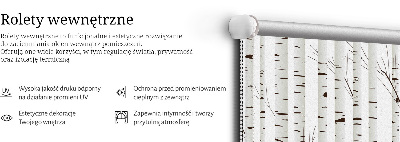 Fabric roller blind for window Birches