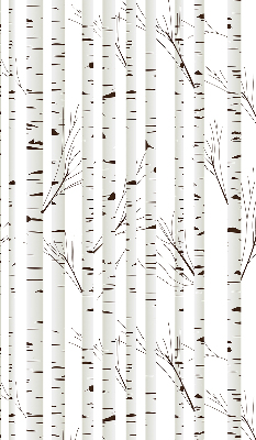 Fabric roller blind for window Birches