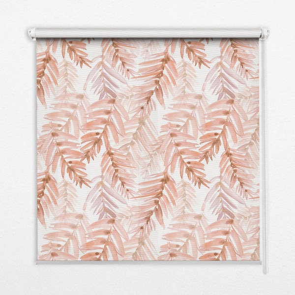 Blackout roller blind Pink leaves