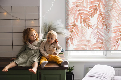 Blackout roller blind Pink leaves