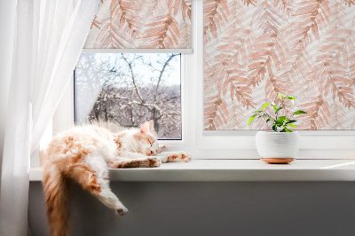 Blackout roller blind Pink leaves