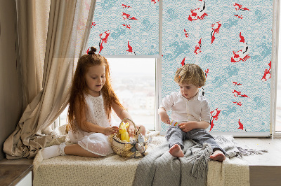 Blackout roller blind for window Fish in the water
