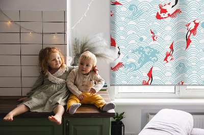 Blackout roller blind for window Fish in the water