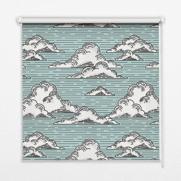 Fabric roller blind for window Clouds
