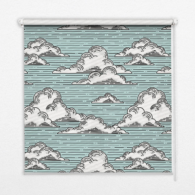 Fabric roller blind for window Clouds