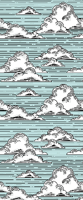 Fabric roller blind for window Clouds
