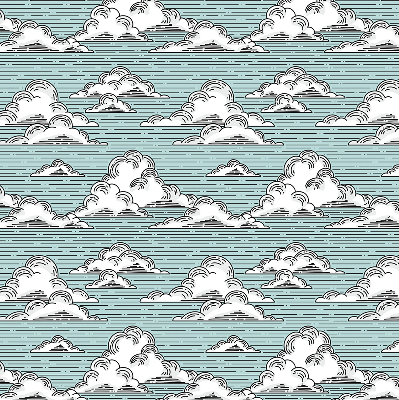 Fabric roller blind for window Clouds