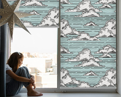 Fabric roller blind for window Clouds