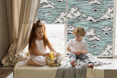 Fabric roller blind for window Clouds