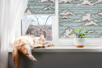 Fabric roller blind for window Clouds