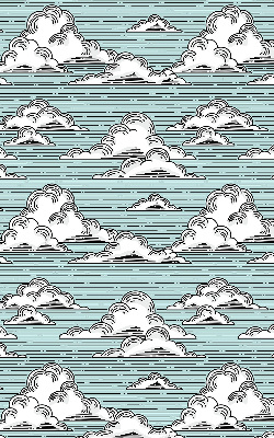 Fabric roller blind for window Clouds