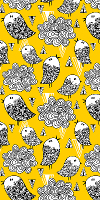 Fabric roller blind for window Birds
