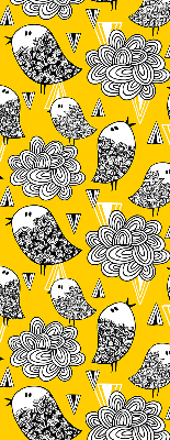 Fabric roller blind for window Birds