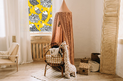 Fabric roller blind for window Birds