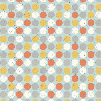 Fabric roller blind for window Dots connected by lines on circles