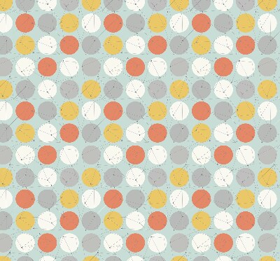 Fabric roller blind for window Dots connected by lines on circles